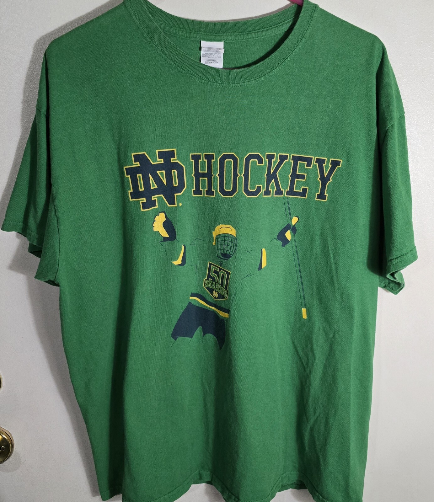 Notre Dame Hockey 50th Anniversary XL T-Shirt SGA Burger King