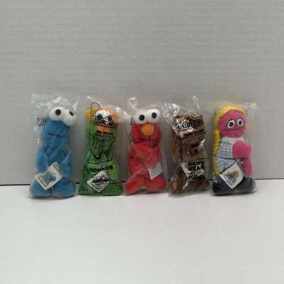Kellogg s Sesame Street Mini Beans Set Of 5 Cookie Monster, Elmo, Honker NEW