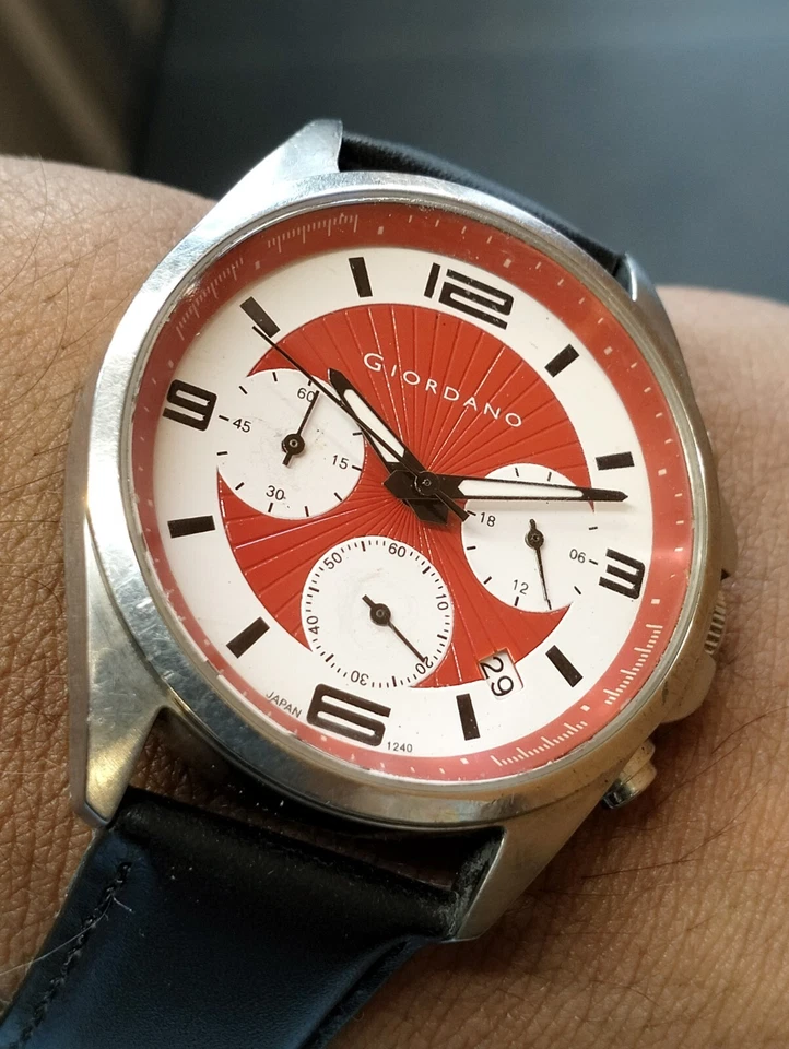 CRONÓGRAFO GIORDANO CUARZO 1240.VD53 JAPÓN HOMBRE COMPLETO FUNCIONANDO TODO ORG. VINTAGE Foto 3 de 4