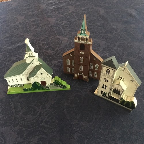 Lot of 3 Shelf Sitter Churches St Bridget, Nevada City, Old South Meeting House - Picture 2 of 12