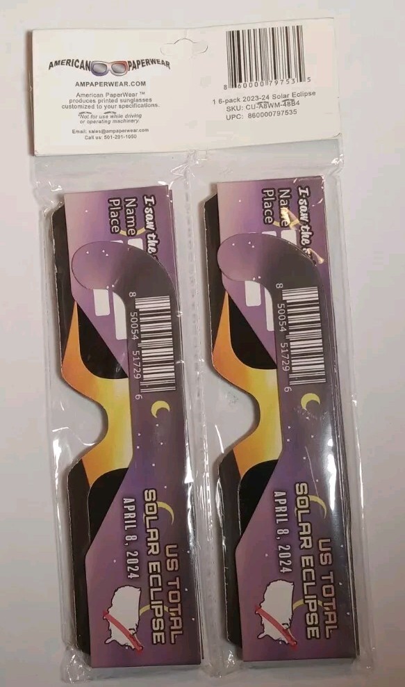 6 Pairs Bookishbunny Solar Eclipse Viewers Paper Glasses 2023-2024 