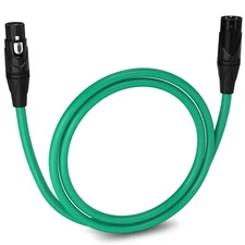 LyxPro Microphone 3 feet XLR Cable, Male to Female, 3 Pin Mic Cable, Green