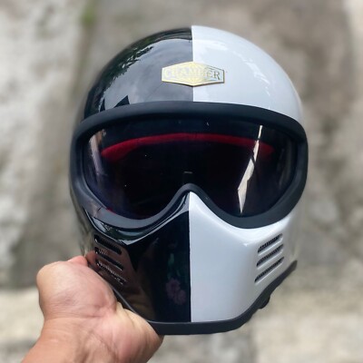 SALE! VINTAGE CUSTOM HELMET MT ZERO BLACK AND WHITE FOR CAFERACER CHOPPER BOBBER
