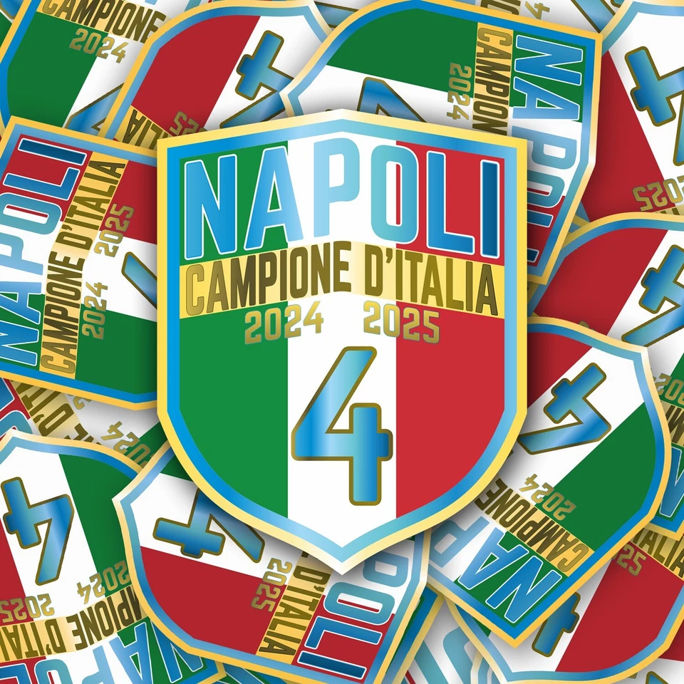 Adesivi Napoli 4° Scudetto 202 Sticker Campioni d'Italia Ciuccio Anema e Core - Immagine 3 di 4