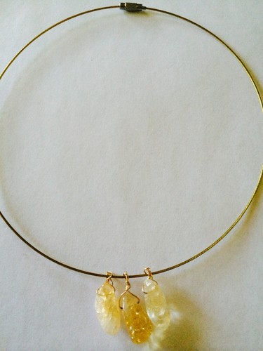Fun Handmade Natural citrine bronze beach choker - Picture 3 of 9