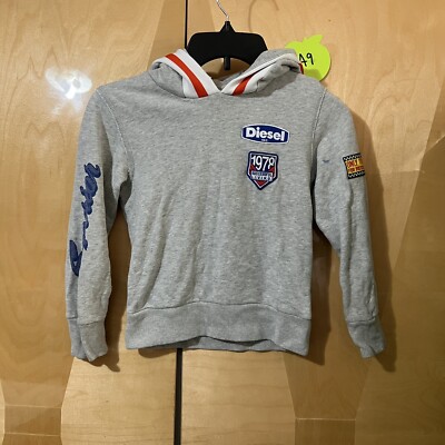 Diesel Kids Sweater 7 Boys Gray Hoodie Successful Living Superior Pullover