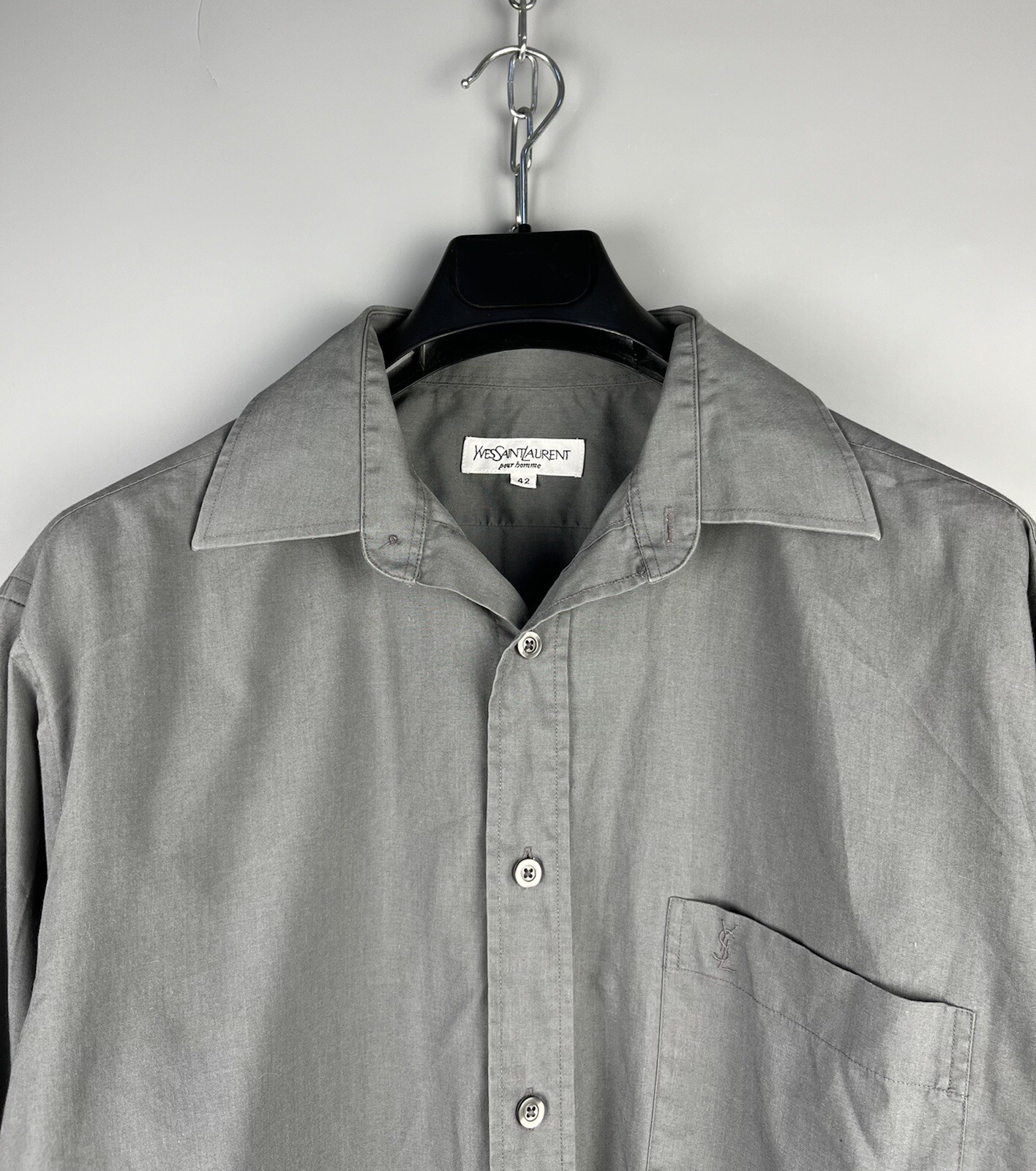 Camicia casual vintage Yves Saint Laurent uomo cotone lusso con bottoni taglia L