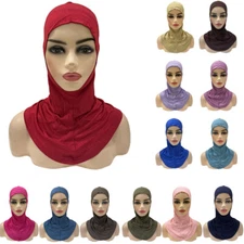 Muslim Women Turban Scarf Under Hat Bonnet Ninja Hijab Cap Islamic Neck Cover
