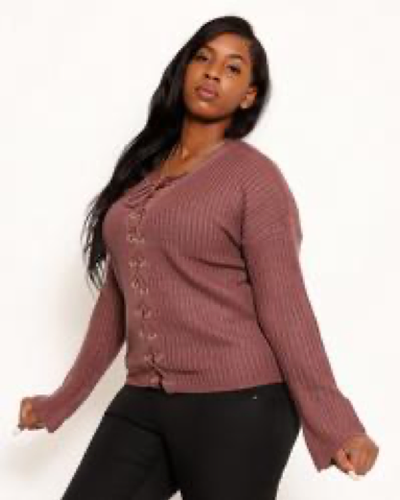 Criss Cross Front Tie Sweater | eBay