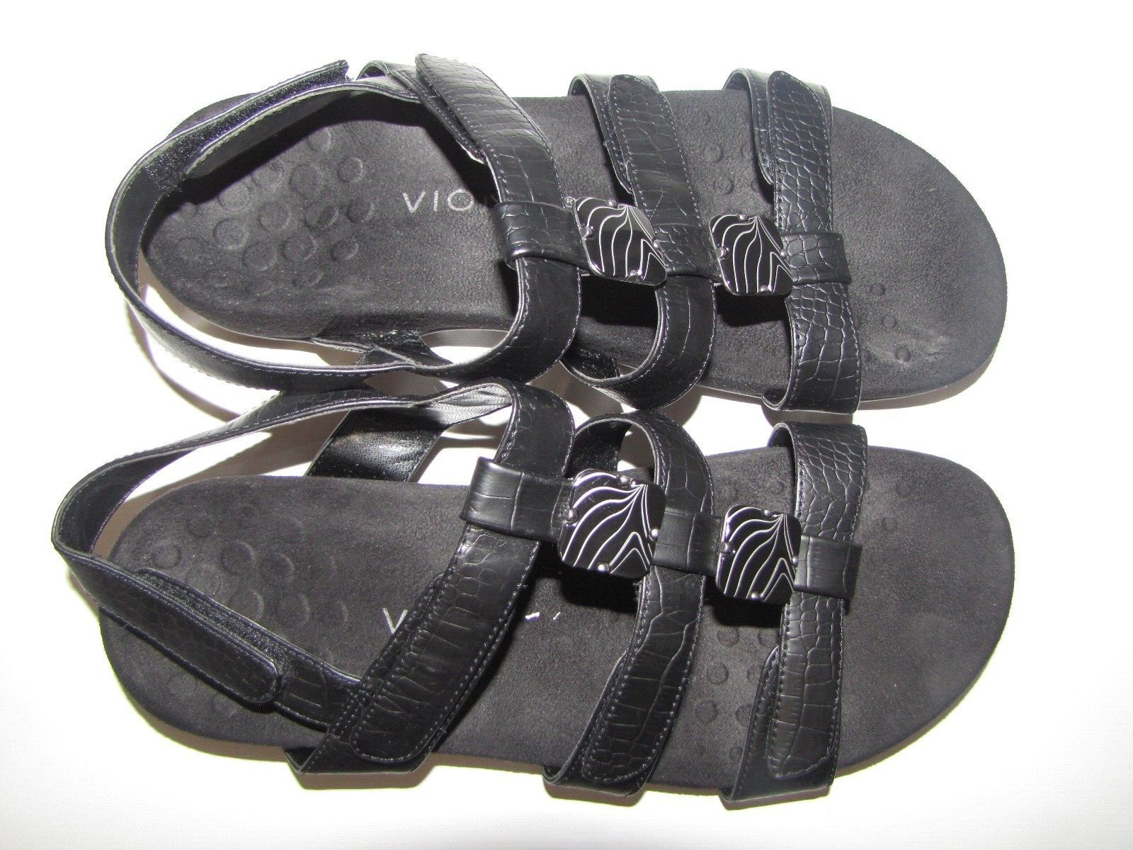 Vionic 'Amber' Black Flat Sandals - 8 - image 4