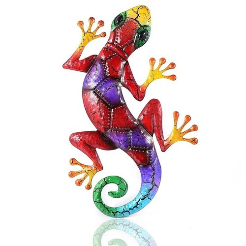 Metall Geko Figur Garten Dekoration bunte Beet Deko Mini Tier Skulptur Ornament - Bild 10 von 12