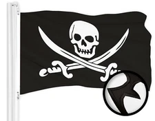 G128 Pirate Jolly Roger Swords Flag 3x5 Ft ToughWeave Embroidered 300D Polyester