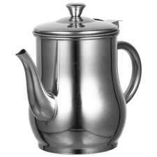 1 lata de almacenamiento de aceite de acero inoxidable colador de grasa y contenedor soporte de aceite