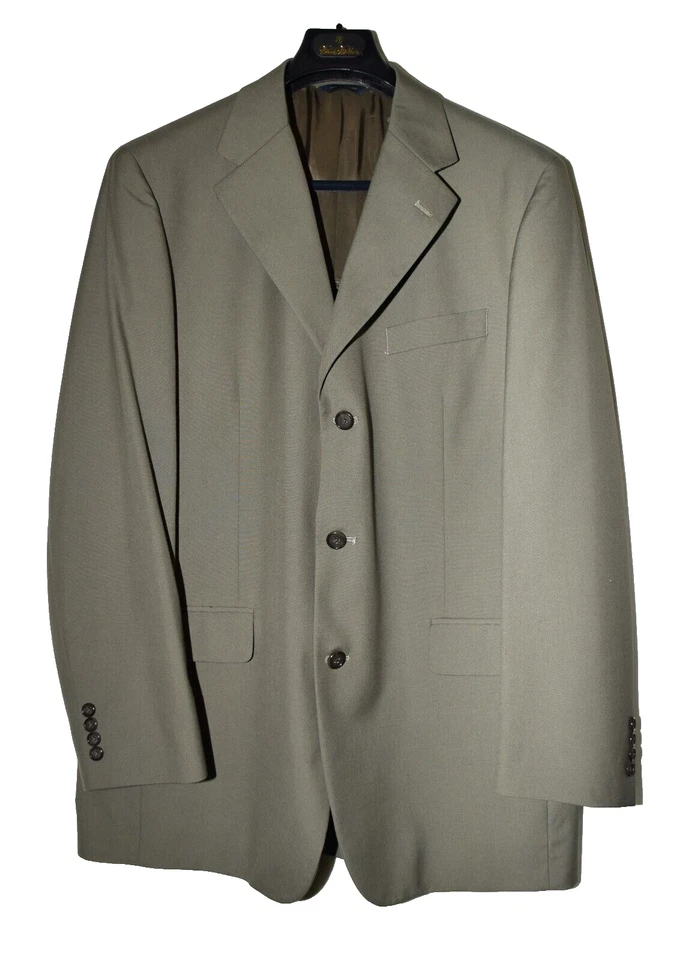 Brooks Brothers Gray Poplin 3 Button Mens Pleated Cuffed Pants Suit 41L - Image 2 of 4