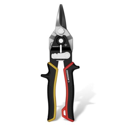 ARROW 8'' High Leverage Tin Snips CR-V Steel Aviation Snips Cutters Straight Cuts