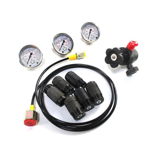 Hydraulic Nitrogen Accumulator Charging Pressure Test Kit W/ 7 Adapters SINOCMP - Picture 11 of 13