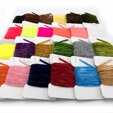 HARELINE RAYON CHENILLE - Fly Tying Jig Material - Fine Medium Large 26 Colors!