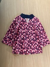 Tea Collection Pink Tunic Top 2 Floral Print Long Sleeve 100 Cotton V Neck