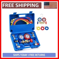 Complete Automotive AC Gauge System for Safe Refrigerant Handling & Maintenance