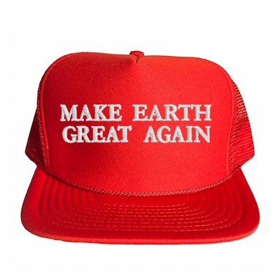 Make Earth Great Again Red trucker mesh cap, foam mesh MEGA cap hat