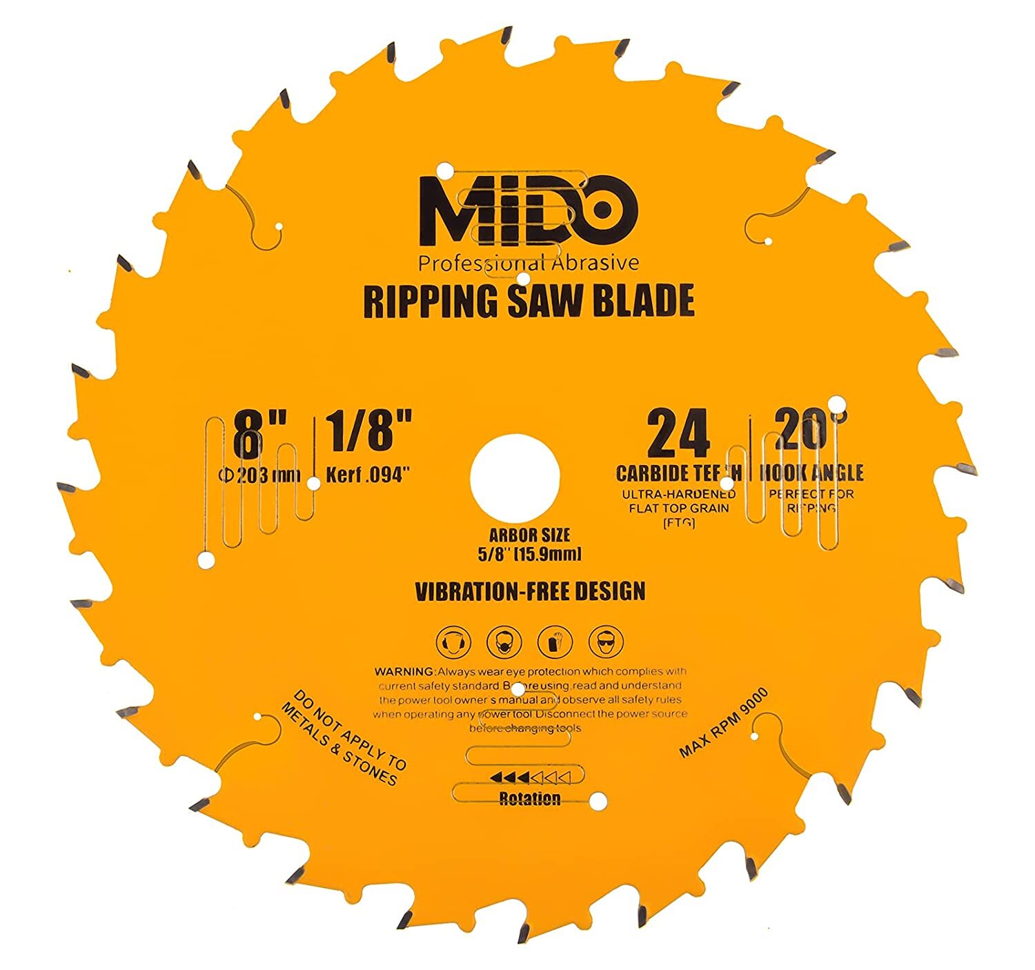 8”x 24Tooth Miter Saw Blades 5/8“ Arbor Carbide Ripping Tico Cutting Woodcutting eBay