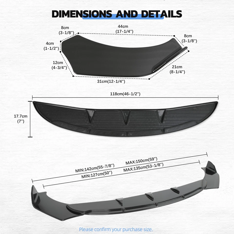 Front Bumper Lip Spoiler Splitter Accessories Parts For Ford Mondeo Hatchback - image 2 of 4