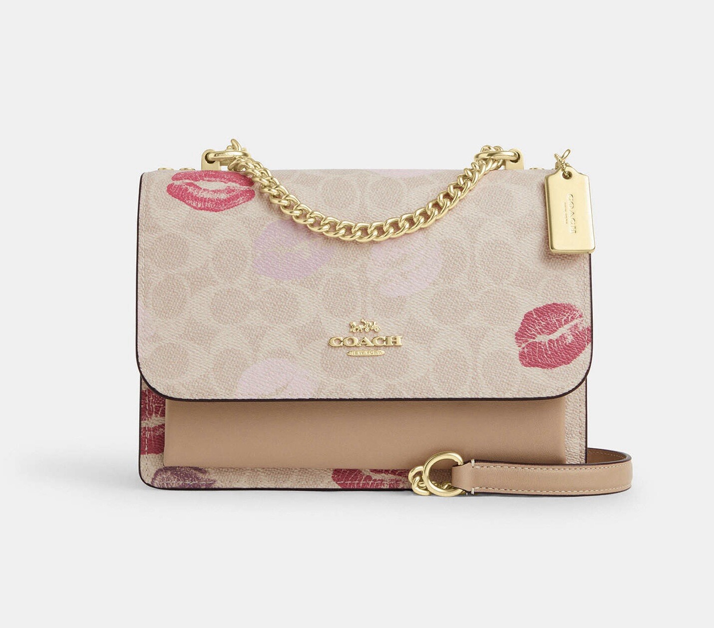 COACH Klare Crossbody Bag Signature Canvas With Lips Print CZ947 NWT Authentic