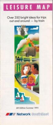 1991 BR British Rail Network Southeast railroad '' Leisure Map''