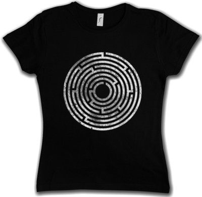 CIRCLE MAZE WOMEN T-SHIRT Spiral Labyrinth Mystic Hypnotic Esoterik Hypno
