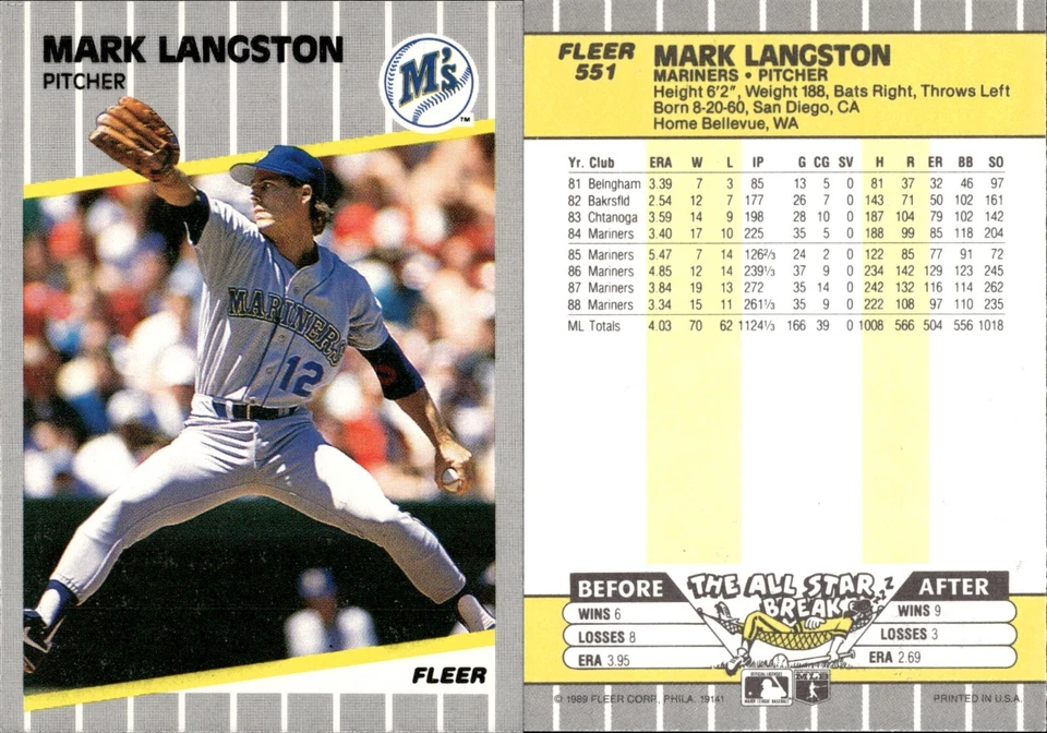 Mark Langston Lot of 18 baseball Cards Anaheim Angels  MLB-595 - Image 3 of 4