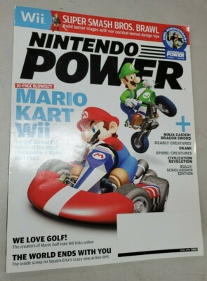 Nintendo Power April 2008 227 Mario Kart Wii Super Smash Bros Okami Bully Zelda 