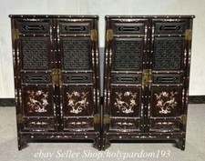 68.8" Old Chinese Padauk Red sandalwood Wood Shell Chest Cupboard Cabinet