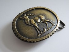 Vintage Elk Themed Belt Buckle Buck Hunter Huntsman Sportsman