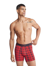 Calvin Klein Men's Red Plaid Modern Cotton Holiday Slim Boxer Brief Size Medium