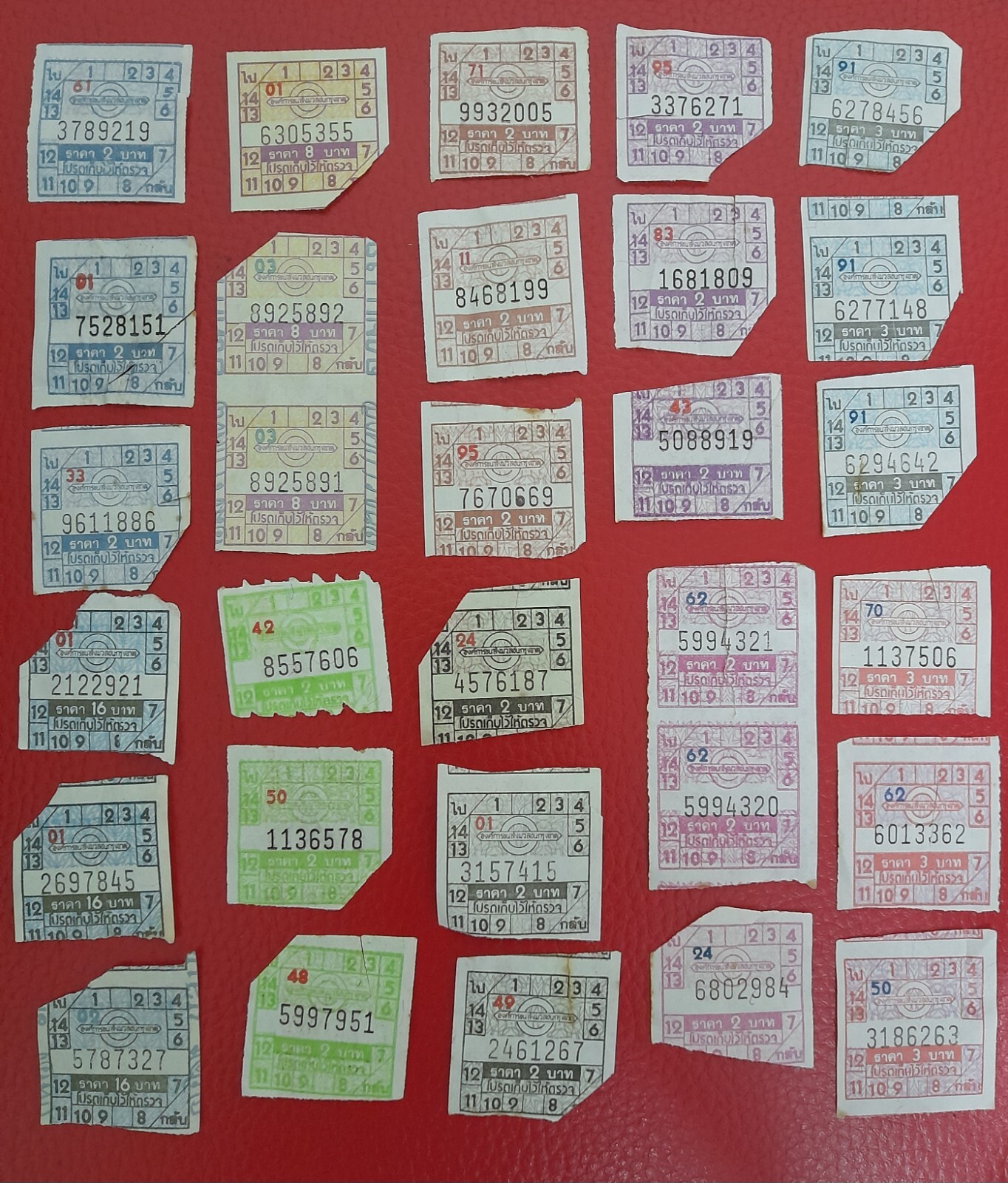 Bangkok bus tickets, Thailand, Year 1987-1992, SET12