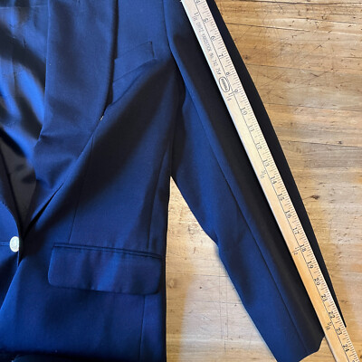 Vintage Aquascutum Blazer Jacket Classic Navy Blue 100% Wool Made