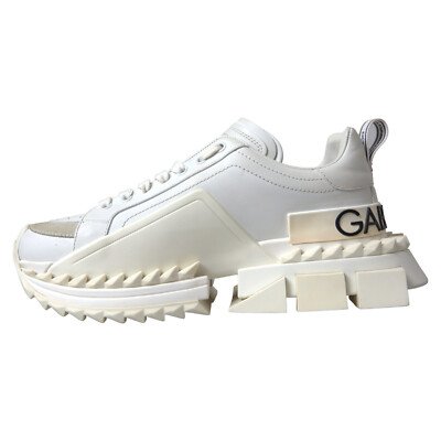 DOLCE & GABBANA Shoes Sneakers White Leather Super Queen