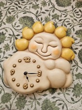 Thun Italienische Sonnenuhr Wanddeko Kunst Keramik Porzellan Vintage Selten
