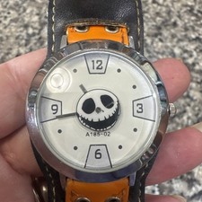 GOGARAMA Nightmare Before Christmas Leather Strap Quartz  Watch Needs Battery