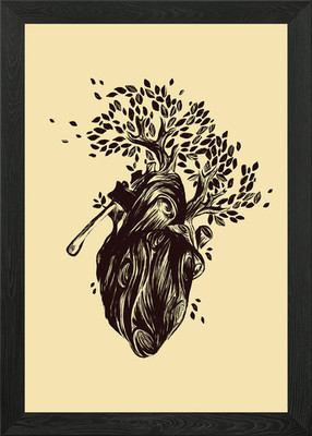 Blooming Heart Love Framed Wall Art Poster Canvas Print Picture