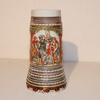 Budweiser After The Hunt Stein Ceramarte White Background
