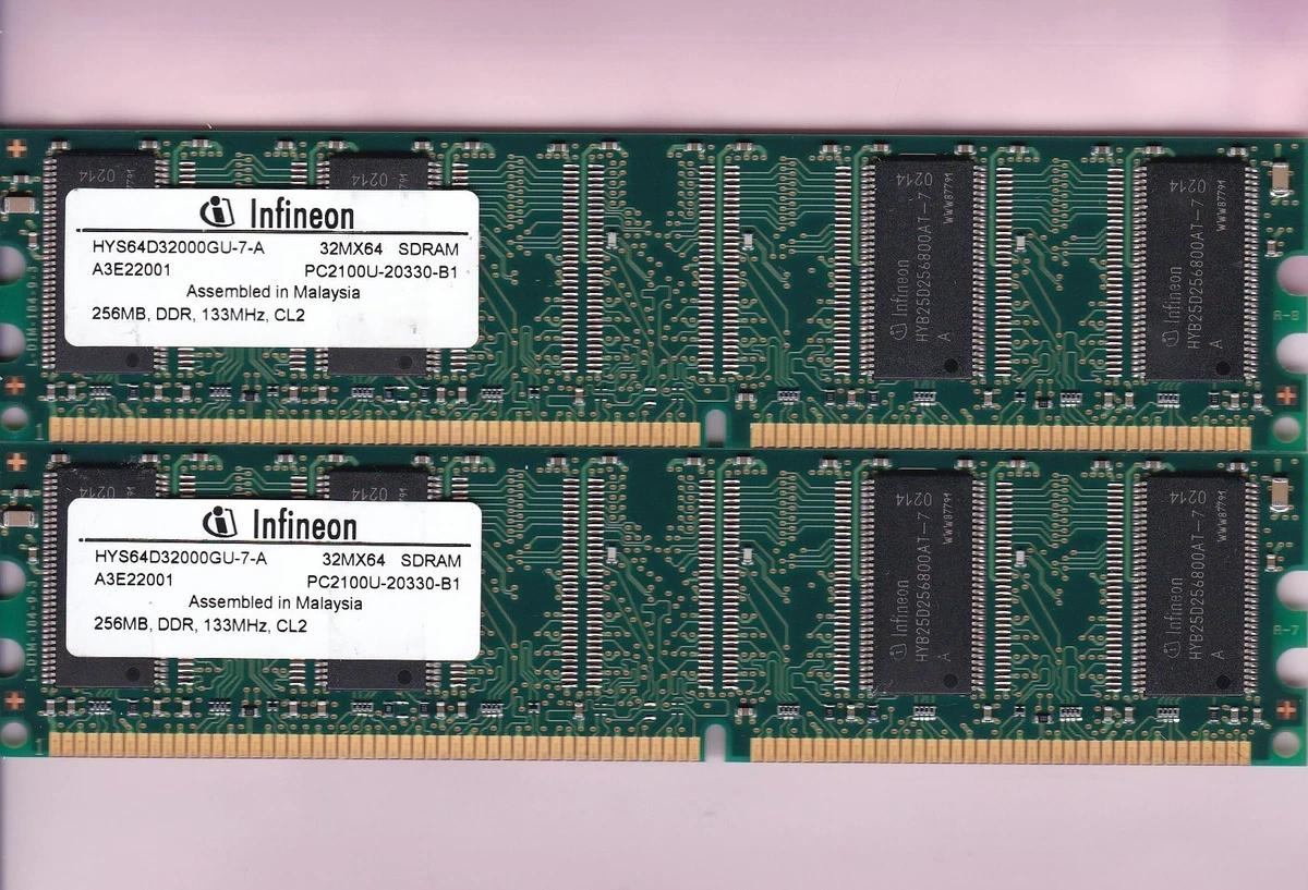 Infineon PC-2100 (DDR-266) Bus Speed Computer RAM 256 MB Capacity