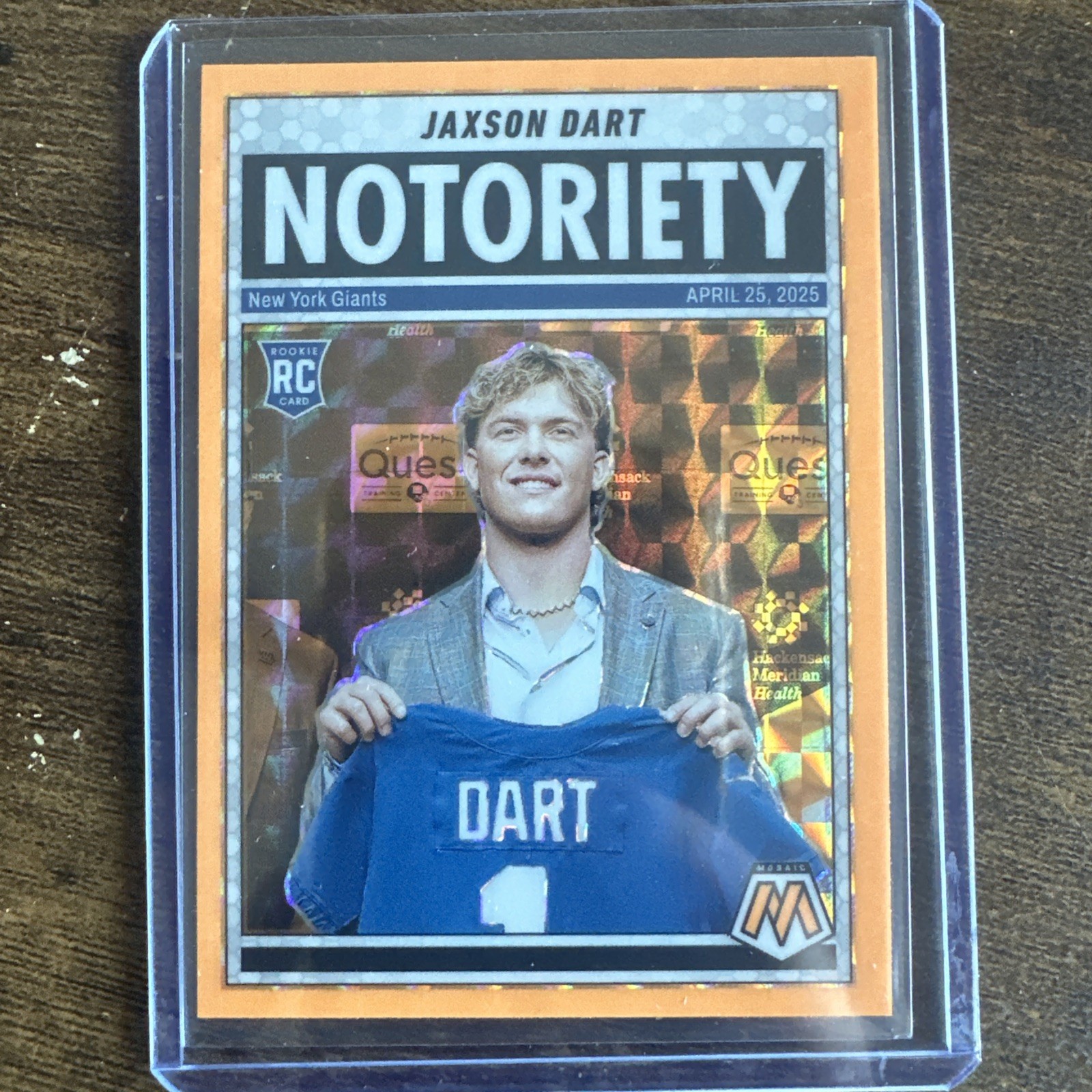 2025 Mosaic JAXSON DART Rookie Notoriety Orange Fluorescent Prizm SP Insert #11