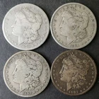 1879, 1881, 1890 O, and 1901 O $1 Morgan Silver Dollars