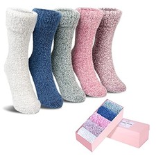 5 Pack Women Thick Soft Warm Fuzzy Socks Winter Wool Fluffy Cozy Solid Color a