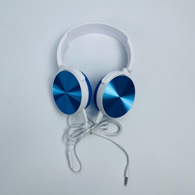 LiAVS Wired On-Ear Headphones, Blue & White Stereo Headphones with 3.5mm Jack