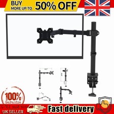 Single Computer Monitor Arm Mount Desk Stand 13-27” Screen LED TV Bracket UK