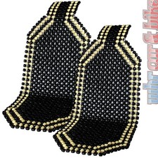 2x Holzkugel Sitzauflage schwarz Black Sitzaufleger Massage Holzperlen 39x127cm
