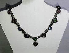 Crown PREMIER DESINGS Gemstone Necklace Silver Tone MISSING GEMS 2 FIX or 4 PART