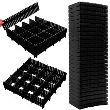 45 Pack Drawer Dividers, Plastic Adjustable Drawer Storage Organizer for Tidy...